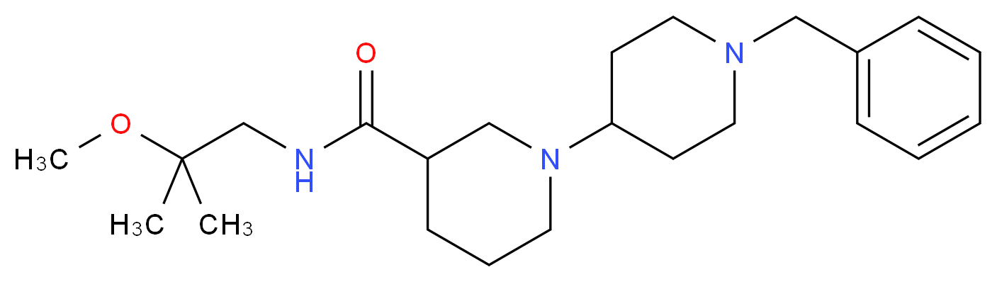 1'-benzyl-N-(2-methoxy-2-methylpropyl)-1,4'-bipiperidine-3-carboxamide_分子结构_CAS_)