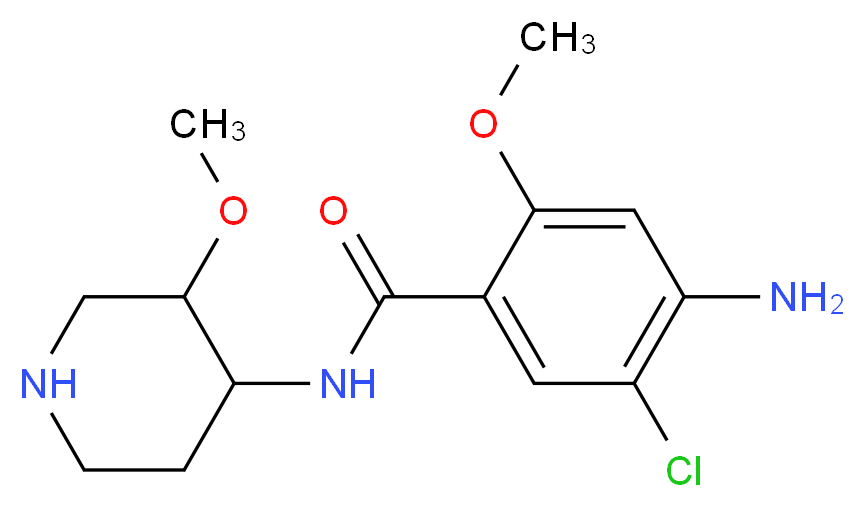 (4-氨基-5-氯-2-甲氧基)-N-[3-甲氧基(4-哌啶基)]苯甲酰胺_分子结构_CAS_84946-16-7)