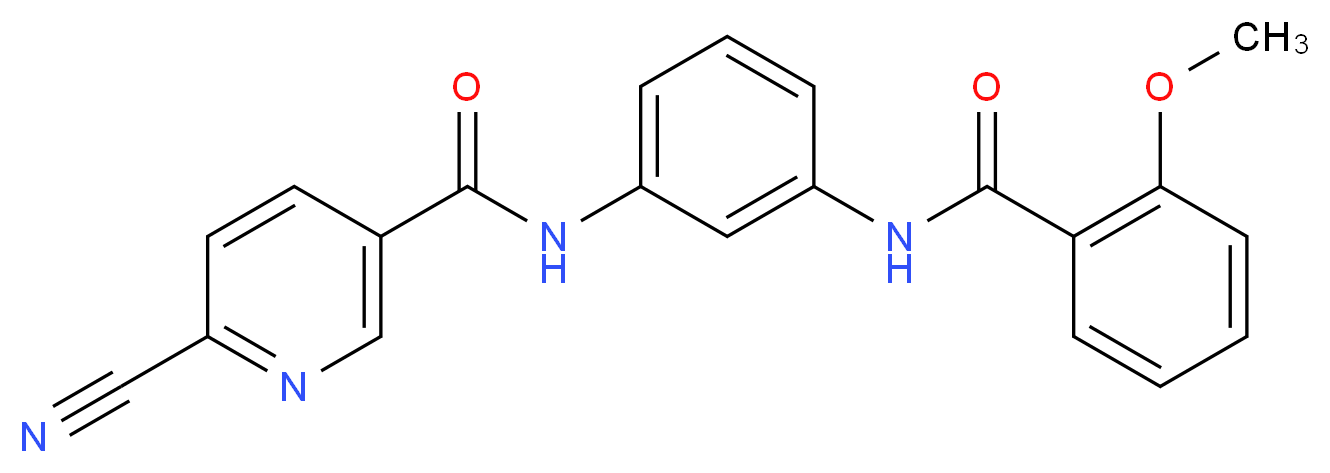 6-cyano-N-{3-[(2-methoxybenzoyl)amino]phenyl}nicotinamide_分子结构_CAS_)