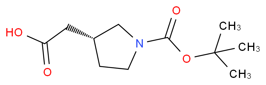 2-[(3R)-1-[(tert-butoxy)carbonyl]pyrrolidin-3-yl]acetic acid_分子结构_CAS_204688-60-8