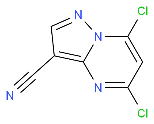 5,7-Dichloropyrazolo[1,5-a]pyrimidine-3-carbonitrile_分子结构_CAS_845895-95-6)