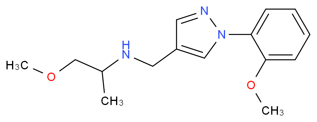 (2-methoxy-1-methylethyl){[1-(2-methoxyphenyl)-1H-pyrazol-4-yl]methyl}amine_分子结构_CAS_)