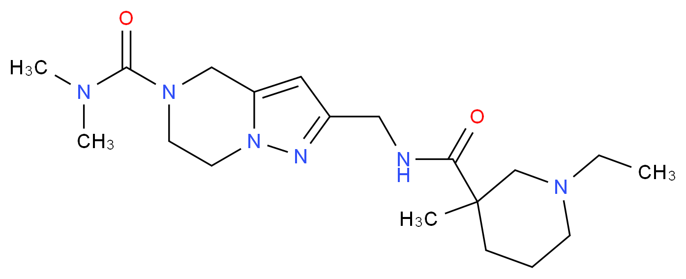 2-({[(1-ethyl-3-methylpiperidin-3-yl)carbonyl]amino}methyl)-N,N-dimethyl-6,7-dihydropyrazolo[1,5-a]pyrazine-5(4H)-carboxamide_分子结构_CAS_)