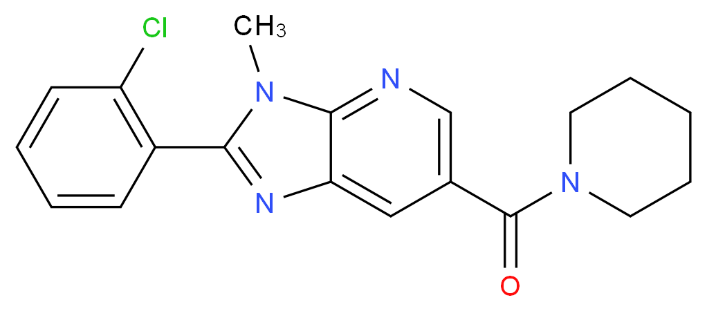 2-(2-chlorophenyl)-3-methyl-6-(piperidin-1-ylcarbonyl)-3H-imidazo[4,5-b]pyridine_分子结构_CAS_)