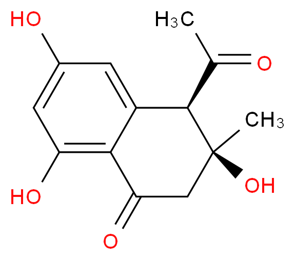 (3S,4R)-4-acetyl-3,6,8-trihydroxy-3-methyl-1,2,3,4-tetrahydronaphthalen-1-one_分子结构_CAS_263368-92-9