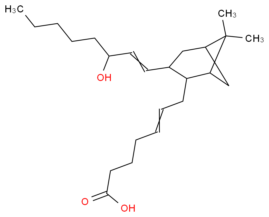 7-[3-(3-hydroxyoct-1-en-1-yl)-6,6-dimethylbicyclo[3.1.1]heptan-2-yl]hept-5-enoic acid_分子结构_CAS_71111-01-8