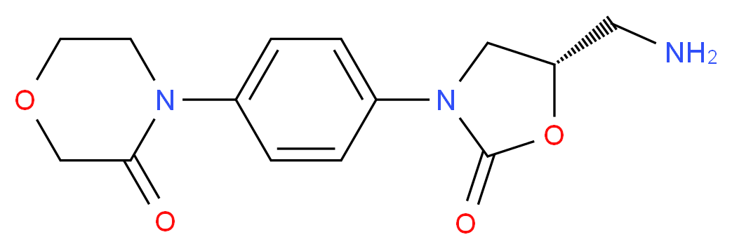 4-[4-[(5S)-5-(Aminomethyl)-2-oxo-3-oxazolidinyl]phenyl]-3-morpholinone_分子结构_CAS_446292-10-0)