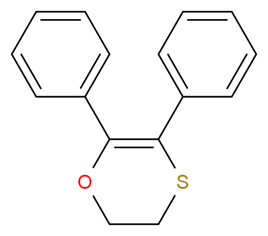 5,6-diphenyl-2,3-dihydro-1,4-oxathiine_分子结构_CAS_58041-19-3