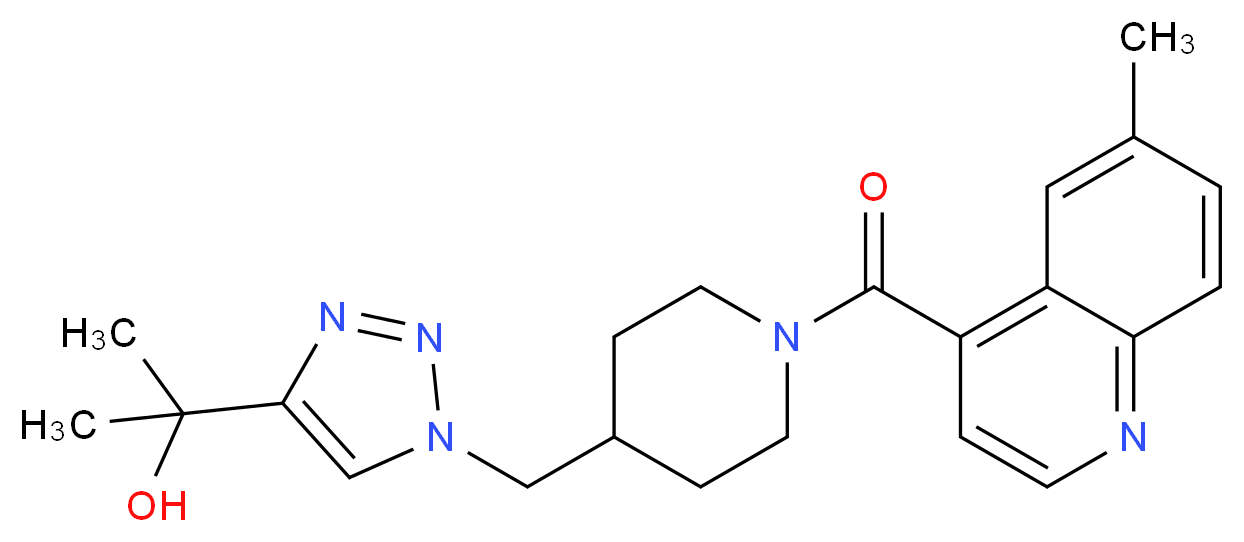 2-[1-({1-[(6-methylquinolin-4-yl)carbonyl]piperidin-4-yl}methyl)-1H-1,2,3-triazol-4-yl]propan-2-ol_分子结构_CAS_)