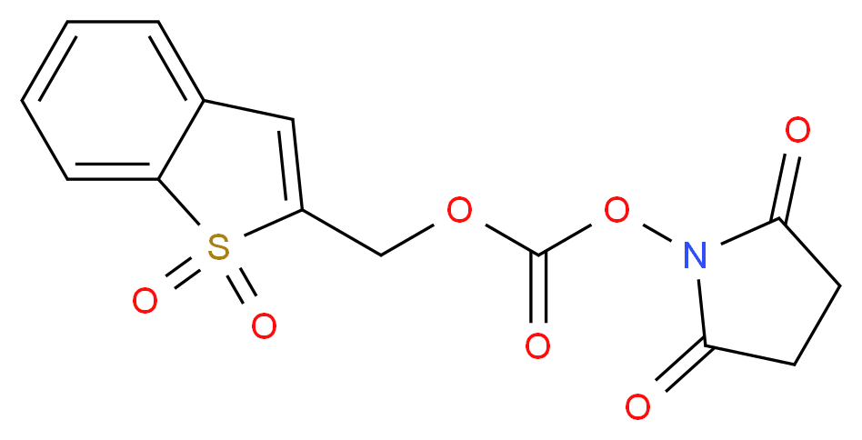 (1,1-二氧-苯并噻吩-2-甲基) 丁二酸亚胺基 甲酸酯_分子结构_CAS_197244-91-0)