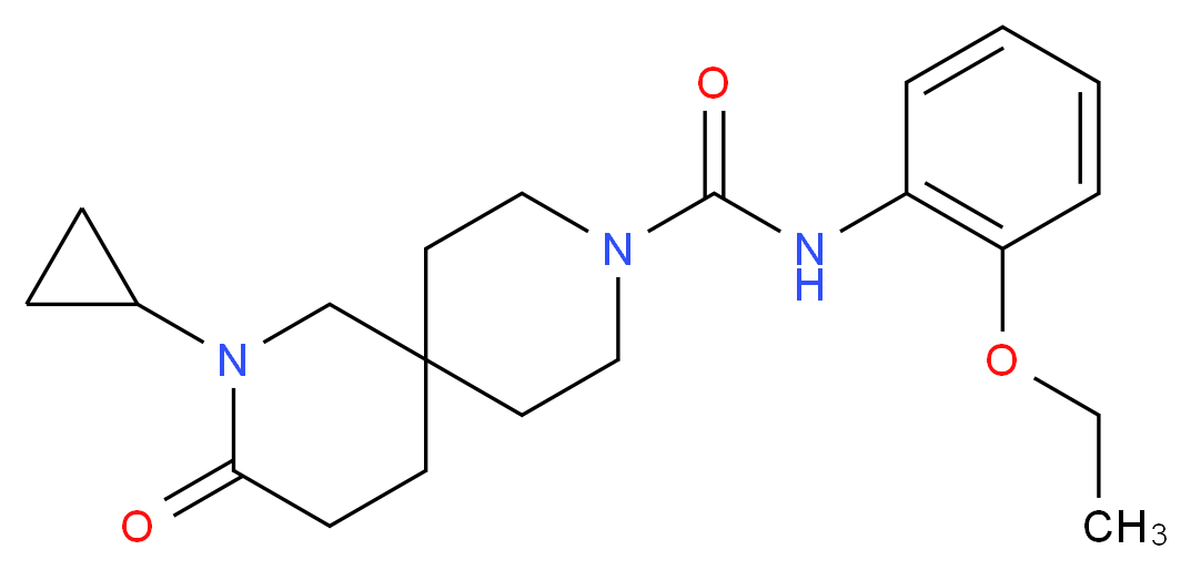 2-cyclopropyl-N-(2-ethoxyphenyl)-3-oxo-2,9-diazaspiro[5.5]undecane-9-carboxamide_分子结构_CAS_)