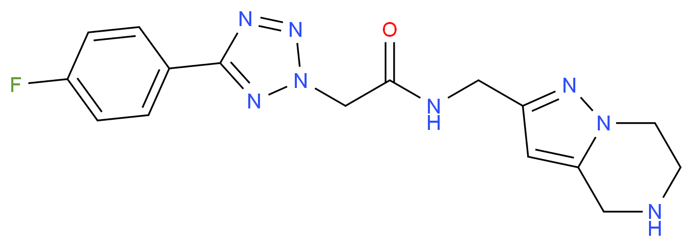 2-[5-(4-fluorophenyl)-2H-tetrazol-2-yl]-N-(4,5,6,7-tetrahydropyrazolo[1,5-a]pyrazin-2-ylmethyl)acetamide_分子结构_CAS_)