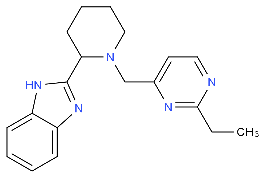 2-{1-[(2-ethylpyrimidin-4-yl)methyl]piperidin-2-yl}-1H-benzimidazole_分子结构_CAS_)