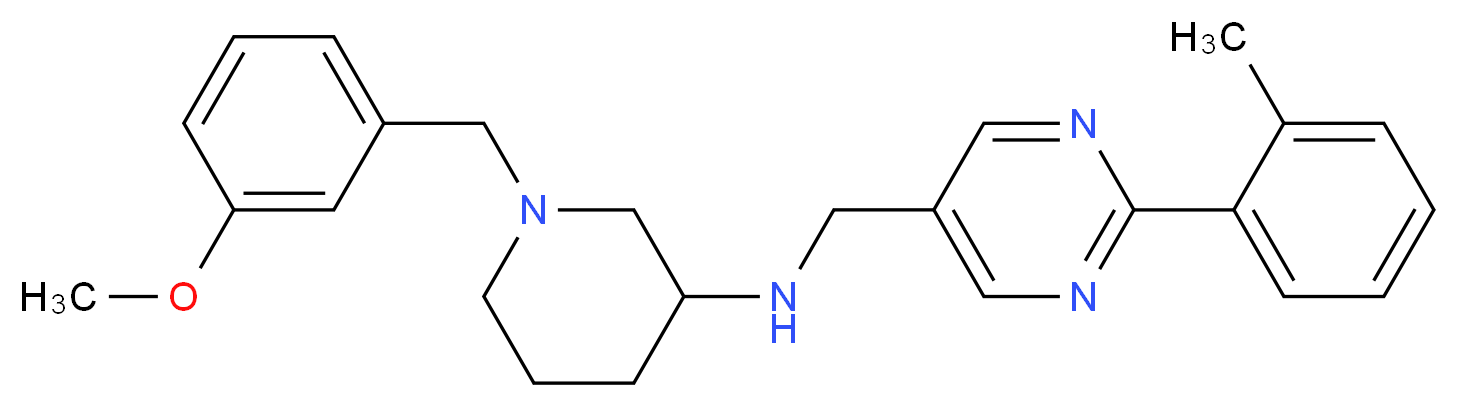1-(3-methoxybenzyl)-N-{[2-(2-methylphenyl)-5-pyrimidinyl]methyl}-3-piperidinamine_分子结构_CAS_)