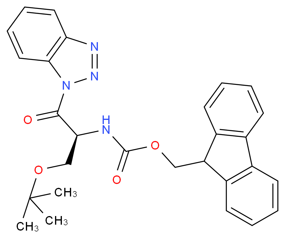 9H-fluoren-9-ylmethyl N-[(2S)-1-(1H-1,2,3-benzotriazol-1-yl)-3-(tert-butoxy)-1-oxopropan-2-yl]carbamate_分子结构_CAS_1126433-40-6