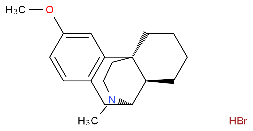 (4bR,8aR,9R)-3-methoxy-11-methyl-6,7,8,8a,9,10-hexahydro-5H-9,4b-(epiminoethano)phenanthrene hydrobromide_分子结构_CAS_)