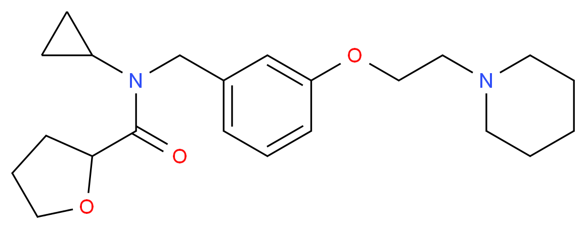 N-cyclopropyl-N-{3-[2-(1-piperidinyl)ethoxy]benzyl}tetrahydro-2-furancarboxamide_分子结构_CAS_)