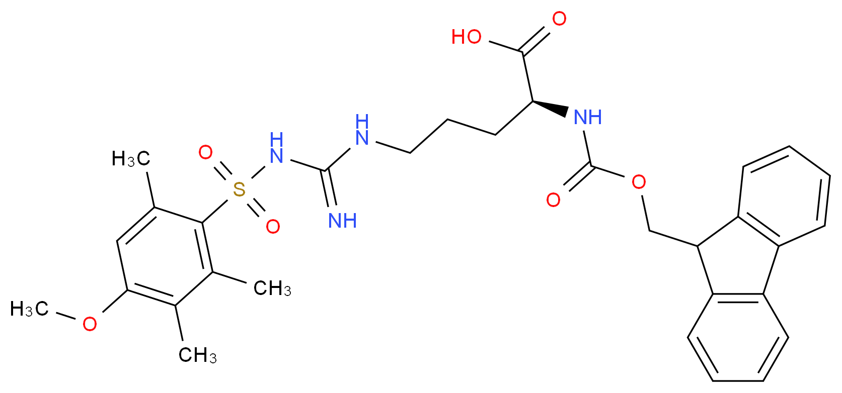 Fmoc-Arg(Mtr)-OH_分子结构_CAS_98930-01-9)