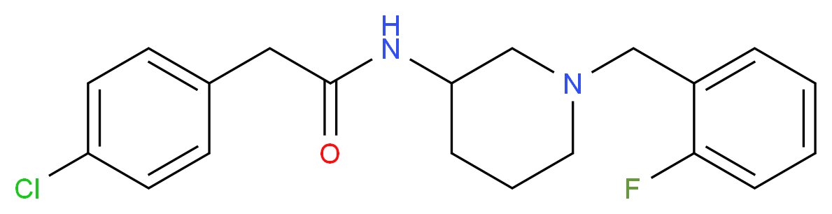 2-(4-chlorophenyl)-N-[1-(2-fluorobenzyl)-3-piperidinyl]acetamide_分子结构_CAS_)