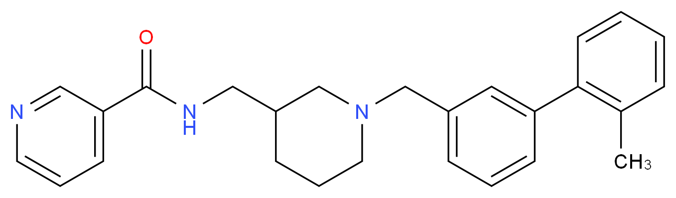 N-({1-[(2'-methyl-3-biphenylyl)methyl]-3-piperidinyl}methyl)nicotinamide_分子结构_CAS_)