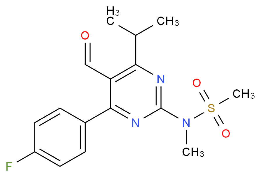 N-(4-(4-Fluorophenyl)-5-formyl-6-isopropylpyrimidin-2-yl)-N-methylmethanesulfonamide_分子结构_CAS_147118-37-4)