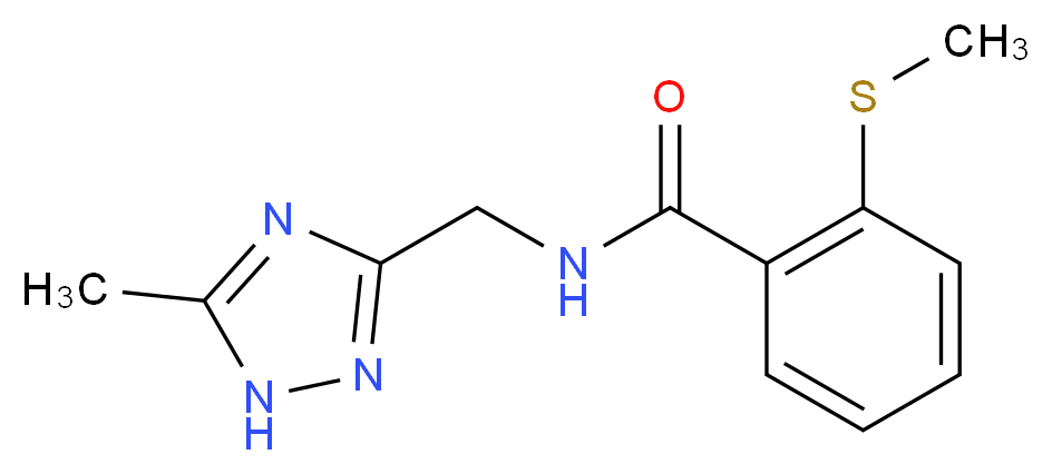 2-(methylthio)-N-[(5-methyl-1H-1,2,4-triazol-3-yl)methyl]benzamide_分子结构_CAS_)