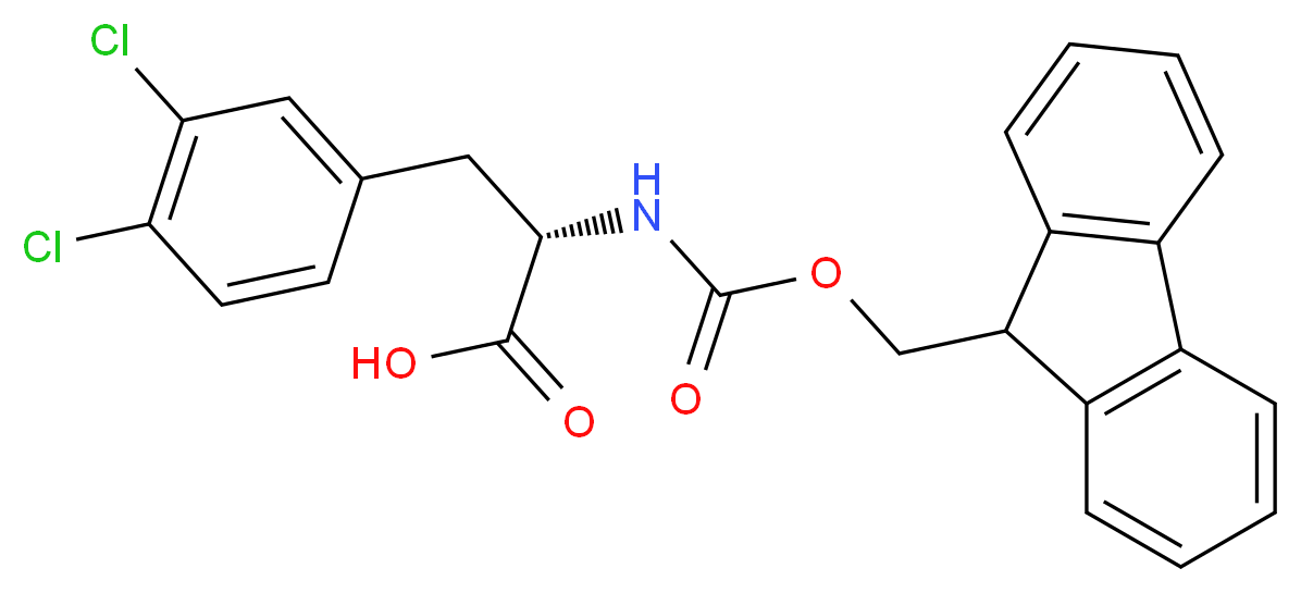 (2S)-3-(3,4-dichlorophenyl)-2-{[(9H-fluoren-9-ylmethoxy)carbonyl]amino}propanoic acid_分子结构_CAS_177966-59-5