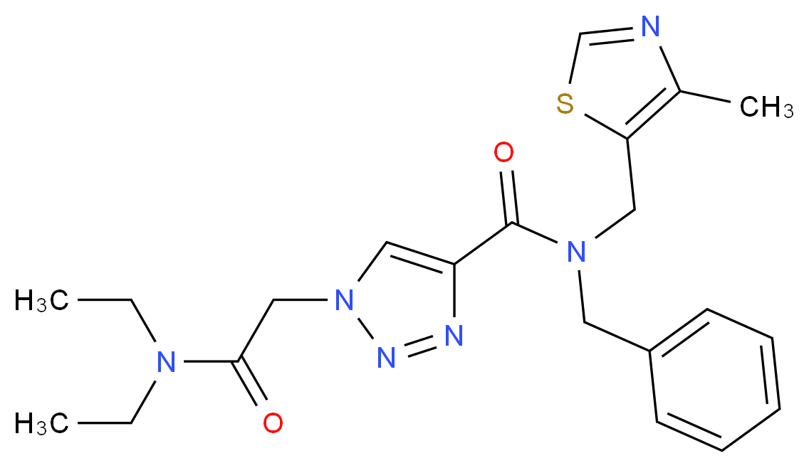 N-benzyl-1-[2-(diethylamino)-2-oxoethyl]-N-[(4-methyl-1,3-thiazol-5-yl)methyl]-1H-1,2,3-triazole-4-carboxamide_分子结构_CAS_)
