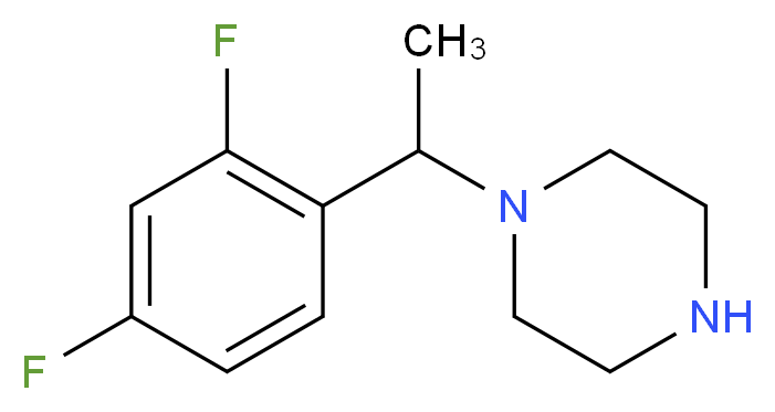 1-[1-(2,4-difluorophenyl)ethyl]piperazine_分子结构_CAS_)