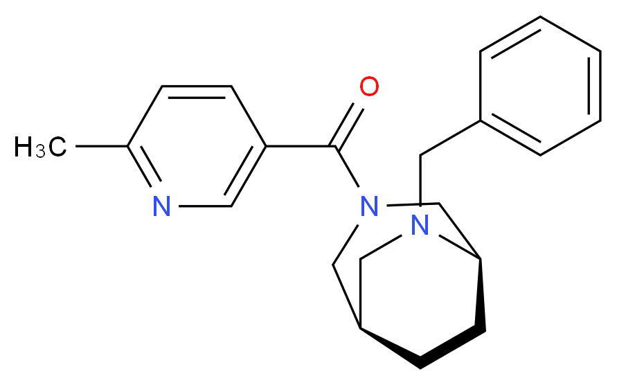 (1R*,5R*)-6-benzyl-3-[(6-methyl-3-pyridinyl)carbonyl]-3,6-diazabicyclo[3.2.2]nonane_分子结构_CAS_)
