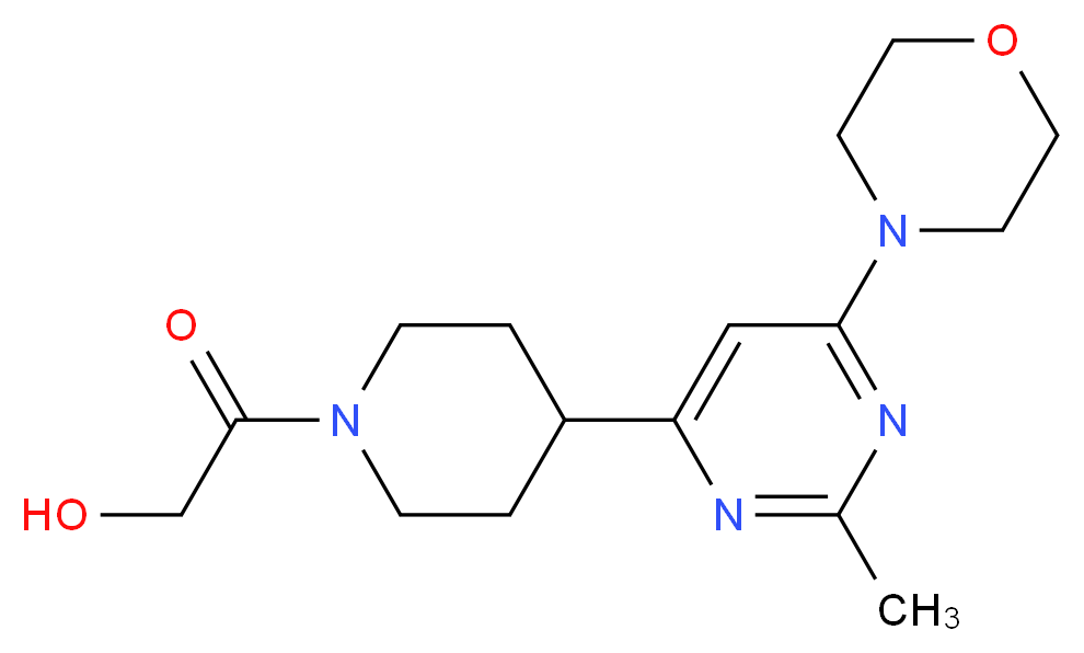 2-{4-[2-methyl-6-(4-morpholinyl)-4-pyrimidinyl]-1-piperidinyl}-2-oxoethanol_分子结构_CAS_)