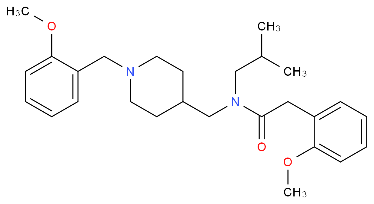 N-isobutyl-N-{[1-(2-methoxybenzyl)-4-piperidinyl]methyl}-2-(2-methoxyphenyl)acetamide_分子结构_CAS_)