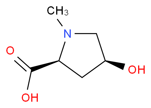 (2S,4S)-4-hydroxy-1-methylpyrrolidine-2-carboxylic acid_分子结构_CAS_67463-44-9