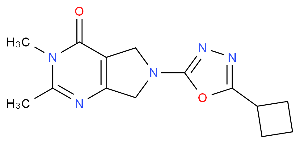 6-(5-cyclobutyl-1,3,4-oxadiazol-2-yl)-2,3-dimethyl-3,5,6,7-tetrahydro-4H-pyrrolo[3,4-d]pyrimidin-4-one_分子结构_CAS_)