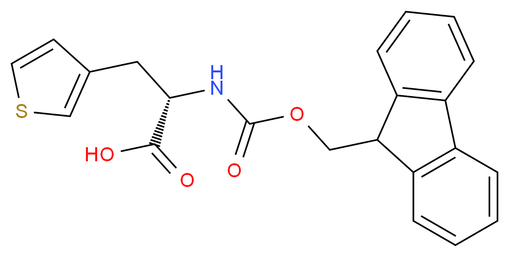 Fmoc-β-(3-噻吩基)-Ala-OH_分子结构_CAS_186320-06-9)