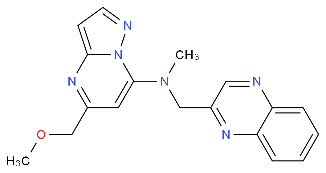 5-(methoxymethyl)-N-methyl-N-(2-quinoxalinylmethyl)pyrazolo[1,5-a]pyrimidin-7-amine_分子结构_CAS_)