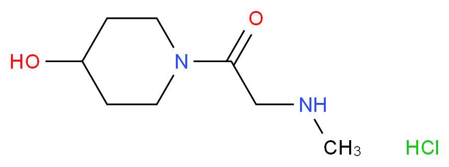 1-(4-Hydroxy-1-piperidinyl)-2-(methylamino)-1-ethanone hydrochloride_分子结构_CAS_)