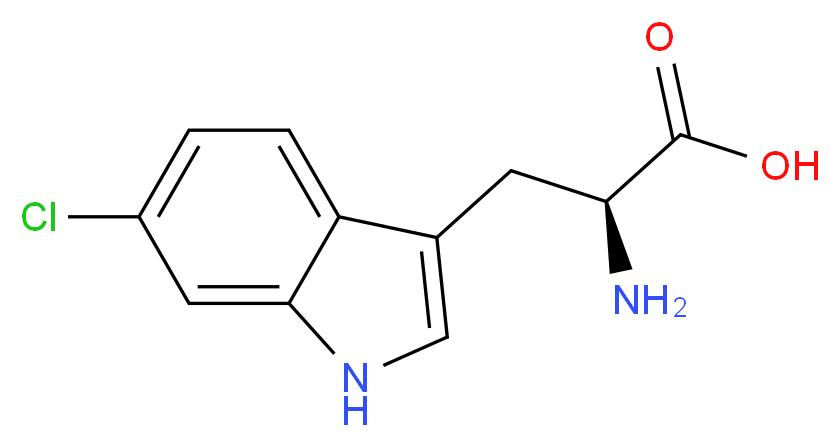 (2S)-2-amino-3-(6-chloro-1H-indol-3-yl)propanoic acid_分子结构_CAS_33468-35-8