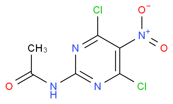 N-(4,6-dichloro-5-nitropyrimidin-2-yl)acetamide_分子结构_CAS_56145-04-1)