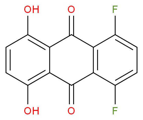 1,4-difluoro-5,8-dihydroxy-9,10-dihydroanthracene-9,10-dione_分子结构_CAS_131401-54-2