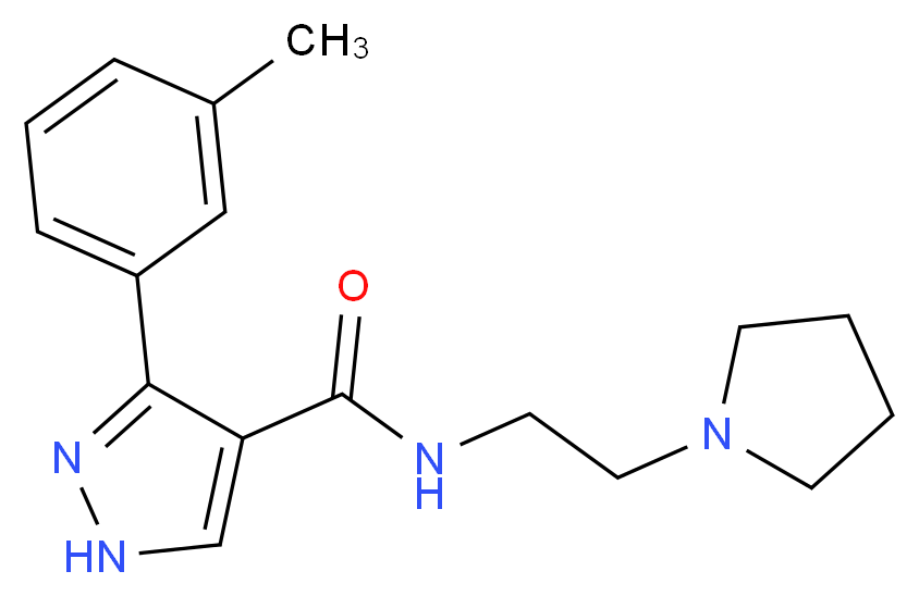 3-(3-methylphenyl)-N-(2-pyrrolidin-1-ylethyl)-1H-pyrazole-4-carboxamide_分子结构_CAS_)