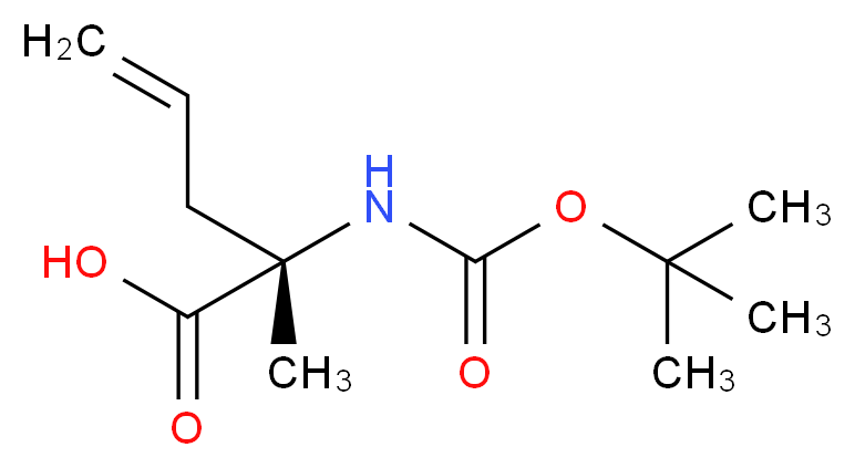 (2S)-2-{[(tert-butoxy)carbonyl]amino}-2-methylpent-4-enoic acid_分子结构_CAS_129786-68-1