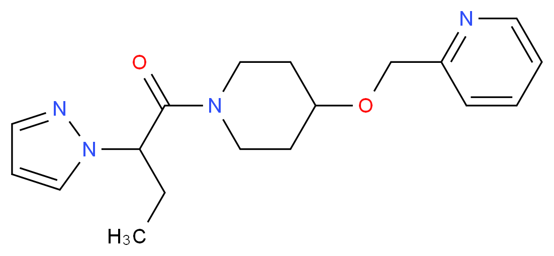 2-[({1-[2-(1H-pyrazol-1-yl)butanoyl]-4-piperidinyl}oxy)methyl]pyridine_分子结构_CAS_)
