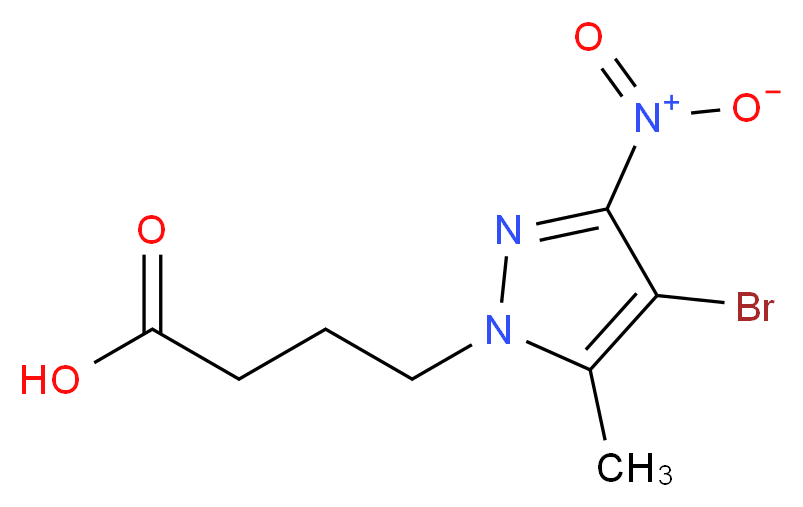 4-(4-Bromo-5-methyl-3-nitro-1H-pyrazol-1-yl)-butanoic acid_分子结构_CAS_)