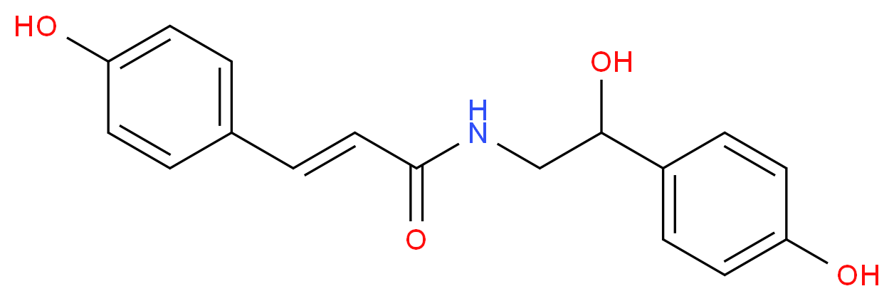 (2E)-N-[2-hydroxy-2-(4-hydroxyphenyl)ethyl]-3-(4-hydroxyphenyl)prop-2-enamide_分子结构_CAS_66648-45-1