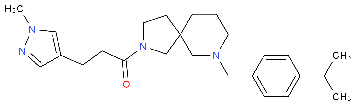 7-(4-isopropylbenzyl)-2-[3-(1-methyl-1H-pyrazol-4-yl)propanoyl]-2,7-diazaspiro[4.5]decane_分子结构_CAS_)