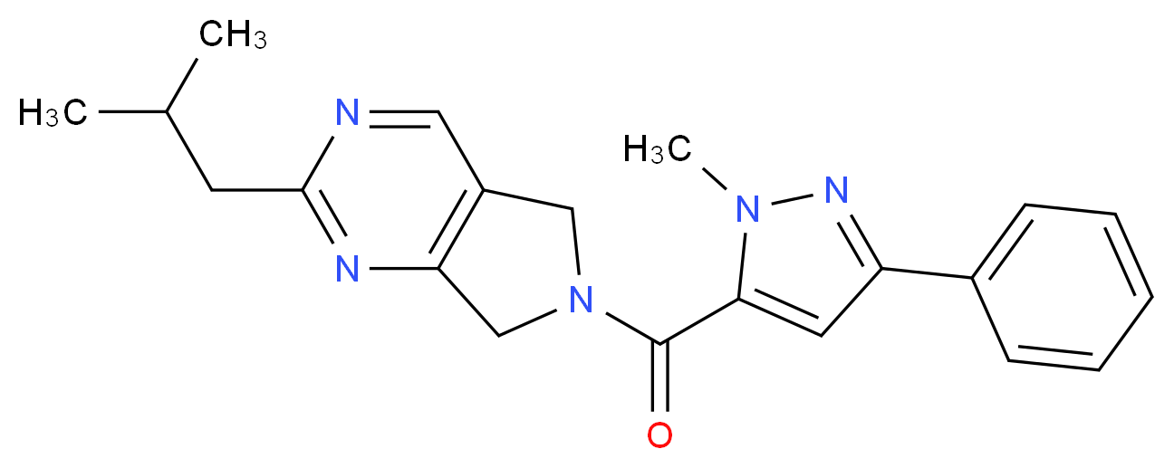 2-isobutyl-6-[(1-methyl-3-phenyl-1H-pyrazol-5-yl)carbonyl]-6,7-dihydro-5H-pyrrolo[3,4-d]pyrimidine_分子结构_CAS_)