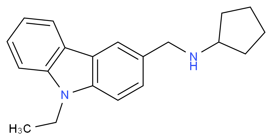 N-[(9-ethyl-9H-carbazol-3-yl)methyl]cyclopentanamine_分子结构_CAS_352652-37-0)