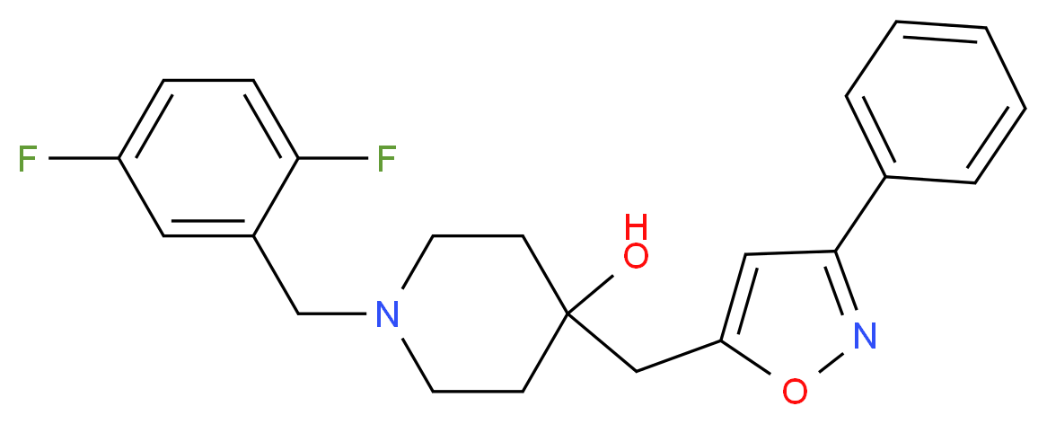 1-(2,5-difluorobenzyl)-4-[(3-phenyl-5-isoxazolyl)methyl]-4-piperidinol_分子结构_CAS_)