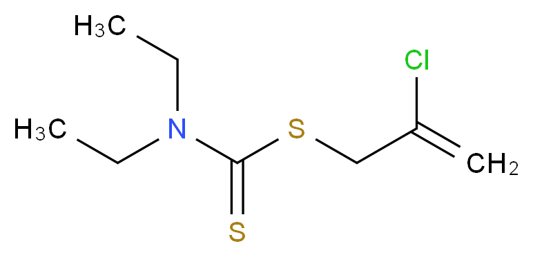 N,N-diethyl[(2-chloroprop-2-en-1-yl)sulfanyl]carbothioamide_分子结构_CAS_95-06-7